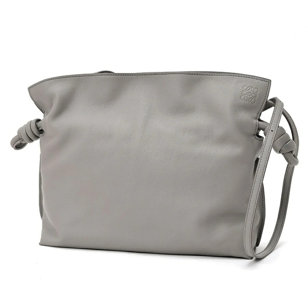 Loewe Flamenco Clutch Medium Shoulder Bag, Napa Calf Leather, Gray
